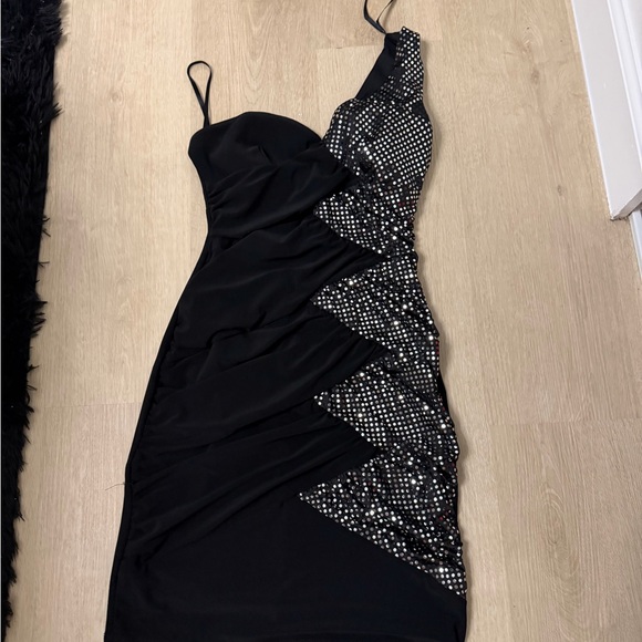 Dresses & Skirts - Elegant Black and Silver Women's Dress